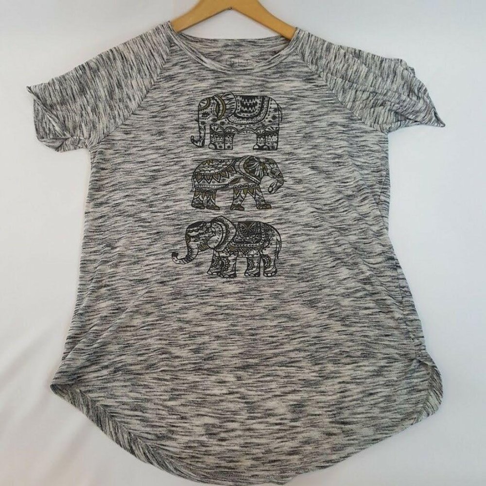 Freeze Girl's Shirt Top Gray Three Elephants S
